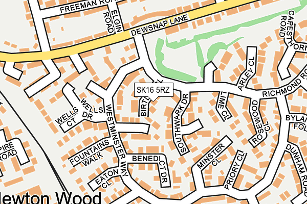 SK16 5RZ map - OS OpenMap – Local (Ordnance Survey)