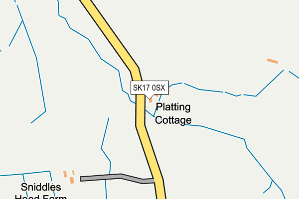 SK17 0SX map - OS OpenMap – Local (Ordnance Survey) SK17 0SX map - OS OpenMap – Local (Ordnance Survey)