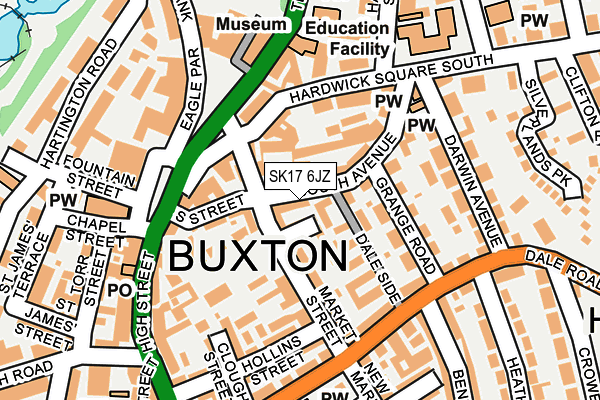 SK17 6JZ map - OS OpenMap – Local (Ordnance Survey)