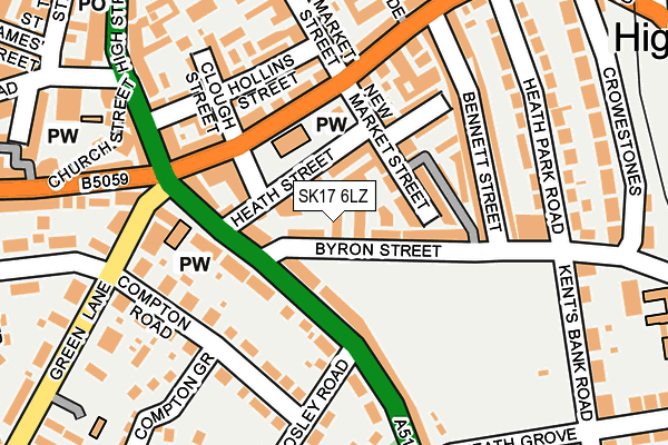 SK17 6LZ map - OS OpenMap – Local (Ordnance Survey) SK17 6LZ map - OS OpenMap – Local (Ordnance Survey)