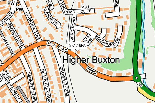 SK17 6PA map - OS OpenMap – Local (Ordnance Survey)