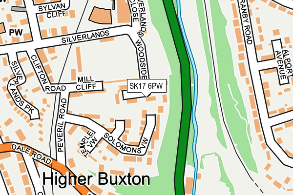 SK17 6PW map - OS OpenMap – Local (Ordnance Survey)