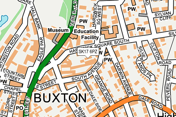 SK17 6PZ map - OS OpenMap – Local (Ordnance Survey)