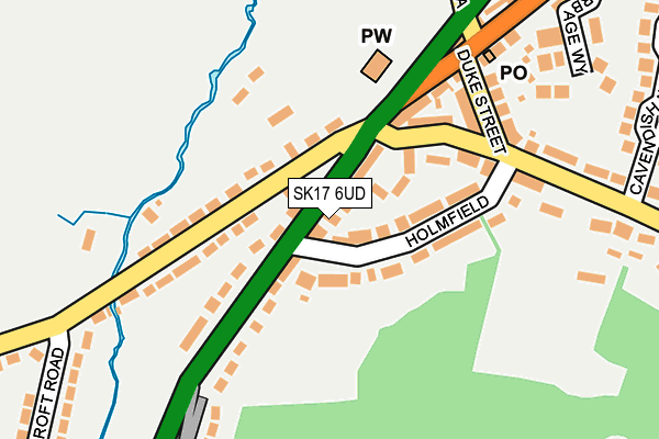 SK17 6UD map - OS OpenMap – Local (Ordnance Survey) SK17 6UD map - OS OpenMap – Local (Ordnance Survey)