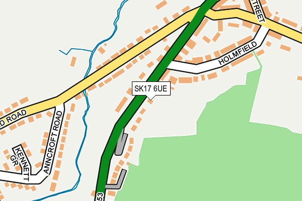 SK17 6UE map - OS OpenMap – Local (Ordnance Survey) SK17 6UE map - OS OpenMap – Local (Ordnance Survey)