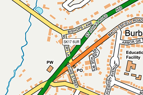 SK17 6UR map - OS OpenMap – Local (Ordnance Survey) SK17 6UR map - OS OpenMap – Local (Ordnance Survey)