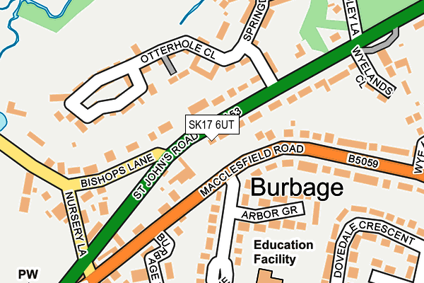 SK17 6UT map - OS OpenMap – Local (Ordnance Survey)