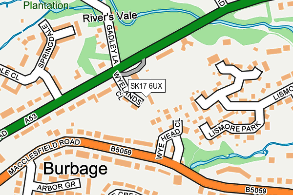 SK17 6UX map - OS OpenMap – Local (Ordnance Survey) SK17 6UX map - OS OpenMap – Local (Ordnance Survey)