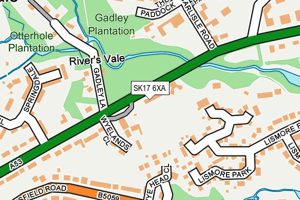 SK17 6XA map - OS OpenMap – Local (Ordnance Survey)