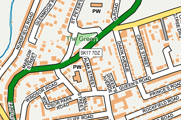 SK17 7DZ map - OS OpenMap – Local (Ordnance Survey)