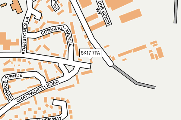 SK17 7PA map - OS OpenMap – Local (Ordnance Survey) SK17 7PA map - OS OpenMap – Local (Ordnance Survey)