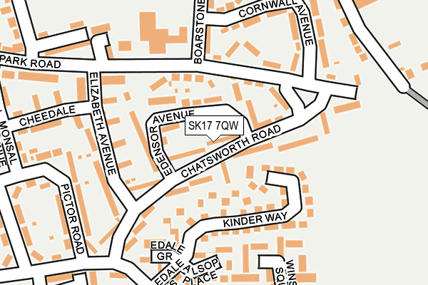 SK17 7QW map - OS OpenMap – Local (Ordnance Survey) SK17 7QW map - OS OpenMap – Local (Ordnance Survey)