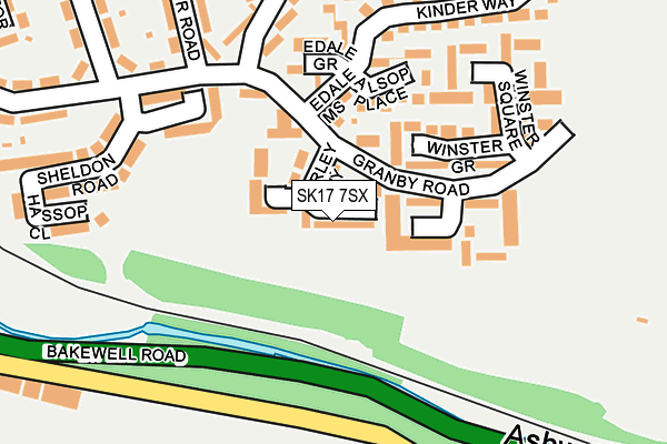 SK17 7SX map - OS OpenMap – Local (Ordnance Survey) SK17 7SX map - OS OpenMap – Local (Ordnance Survey)