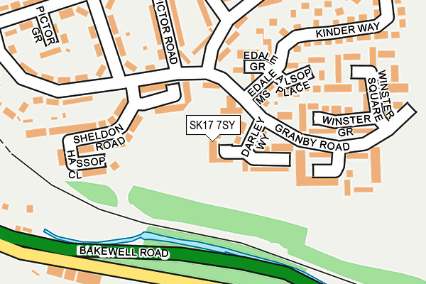 SK17 7SY map - OS OpenMap – Local (Ordnance Survey) SK17 7SY map - OS OpenMap – Local (Ordnance Survey)