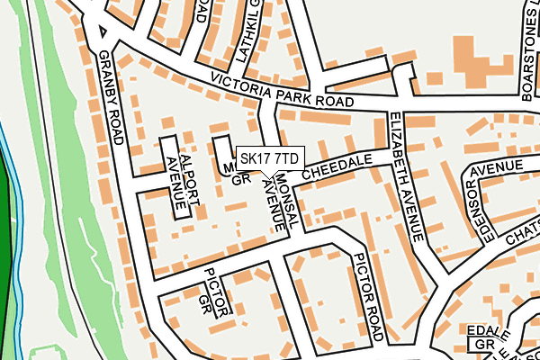 SK17 7TD map - OS OpenMap – Local (Ordnance Survey) SK17 7TD map - OS OpenMap – Local (Ordnance Survey)