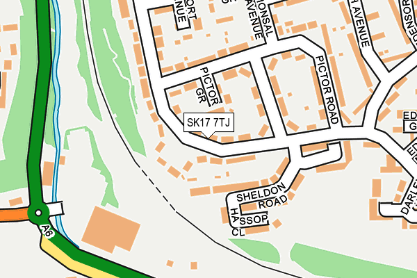 SK17 7TJ map - OS OpenMap – Local (Ordnance Survey) SK17 7TJ map - OS OpenMap – Local (Ordnance Survey)