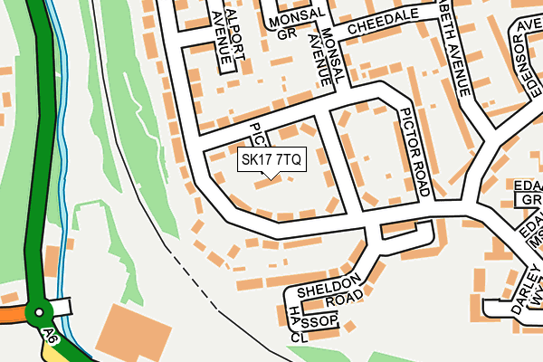 SK17 7TQ map - OS OpenMap – Local (Ordnance Survey)