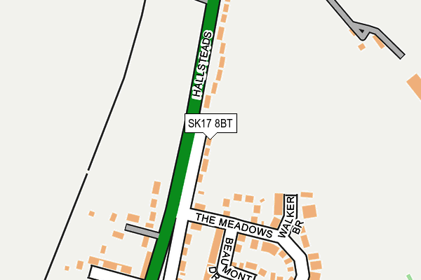 SK17 8BT map - OS OpenMap – Local (Ordnance Survey) SK17 8BT map - OS OpenMap – Local (Ordnance Survey)