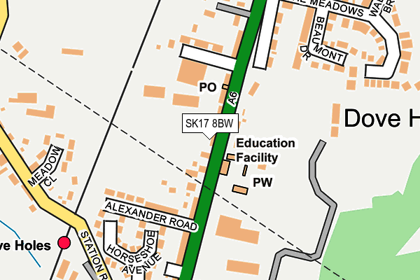 SK17 8BW map - OS OpenMap – Local (Ordnance Survey) SK17 8BW map - OS OpenMap – Local (Ordnance Survey)