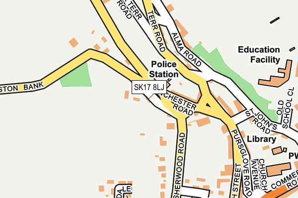 SK17 8LJ map - OS OpenMap – Local (Ordnance Survey) SK17 8LJ map - OS OpenMap – Local (Ordnance Survey)
