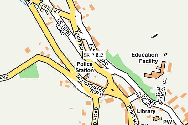 SK17 8LZ map - OS OpenMap – Local (Ordnance Survey) SK17 8LZ map - OS OpenMap – Local (Ordnance Survey)