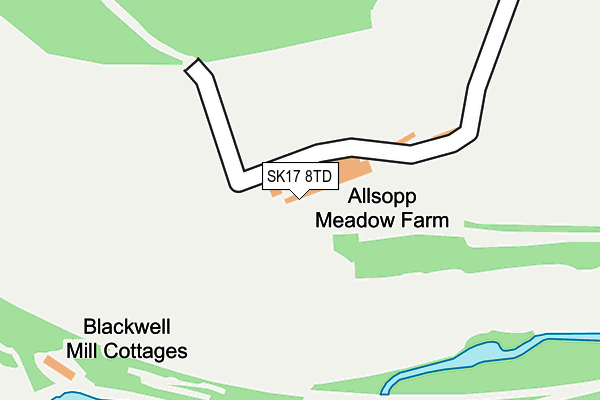 SK17 8TD map - OS OpenMap – Local (Ordnance Survey) SK17 8TD map - OS OpenMap – Local (Ordnance Survey)