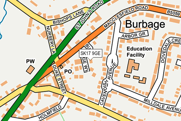 SK17 9GE map - OS OpenMap – Local (Ordnance Survey) SK17 9GE map - OS OpenMap – Local (Ordnance Survey)