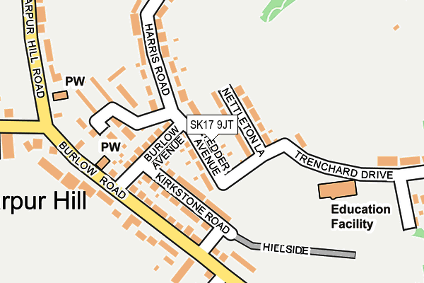 SK17 9JT map - OS OpenMap – Local (Ordnance Survey)