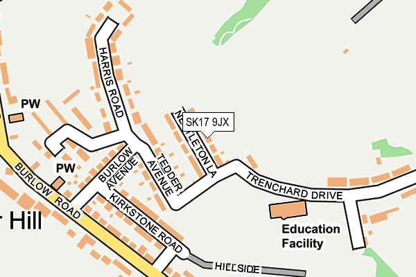 SK17 9JX map - OS OpenMap – Local (Ordnance Survey)