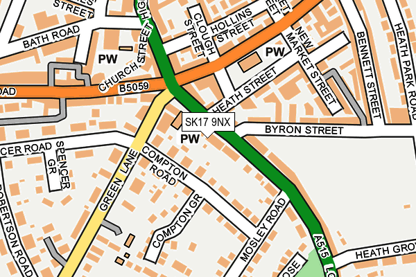 SK17 9NX map - OS OpenMap – Local (Ordnance Survey)
