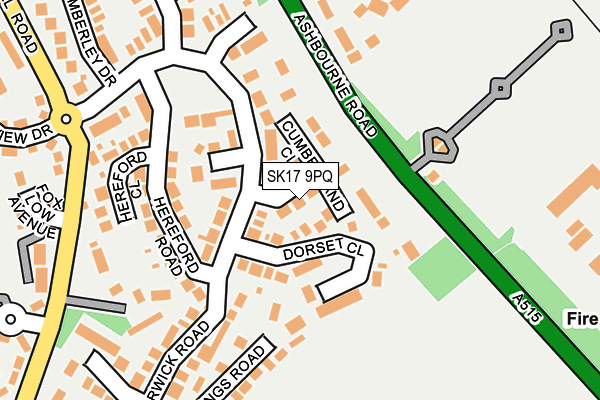 SK17 9PQ map - OS OpenMap – Local (Ordnance Survey) SK17 9PQ map - OS OpenMap – Local (Ordnance Survey)