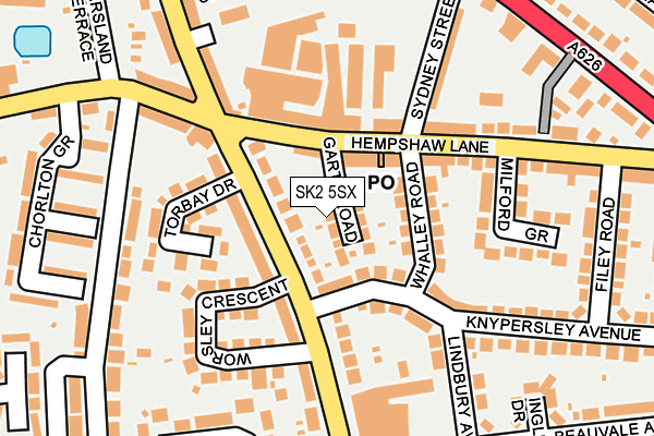 SK2 5SX map - OS OpenMap – Local (Ordnance Survey) SK2 5SX map - OS OpenMap – Local (Ordnance Survey)