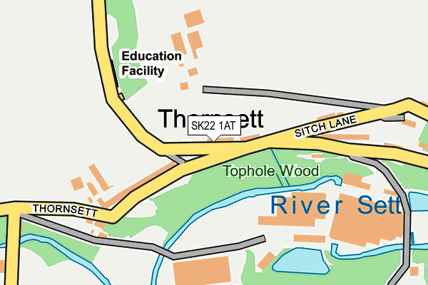 SK22 1AT map - OS OpenMap – Local (Ordnance Survey)