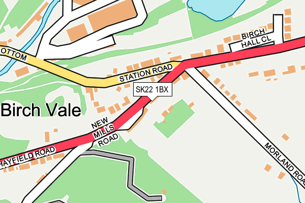 SK22 1BX map - OS OpenMap – Local (Ordnance Survey) SK22 1BX map - OS OpenMap – Local (Ordnance Survey)