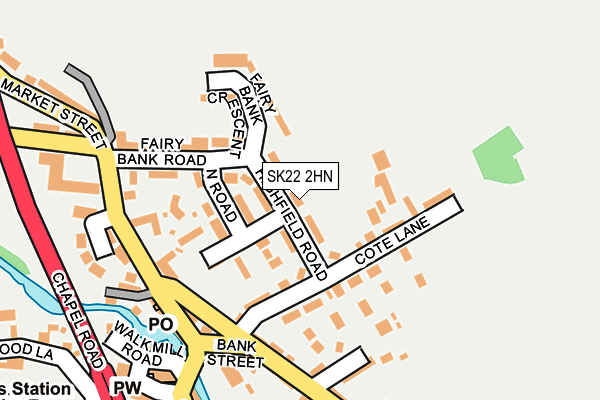 SK22 2HN map - OS OpenMap – Local (Ordnance Survey) SK22 2HN map - OS OpenMap – Local (Ordnance Survey)