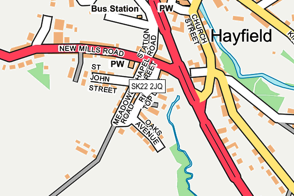 SK22 2JQ map - OS OpenMap – Local (Ordnance Survey)