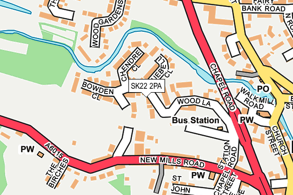 SK22 2PA map - OS OpenMap – Local (Ordnance Survey)