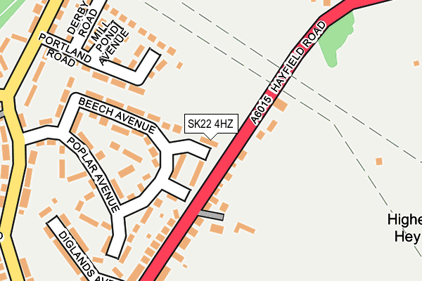SK22 4HZ map - OS OpenMap – Local (Ordnance Survey)