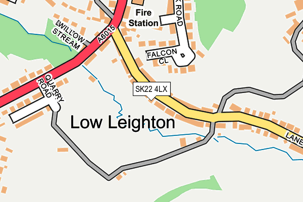 SK22 4LX map - OS OpenMap – Local (Ordnance Survey)