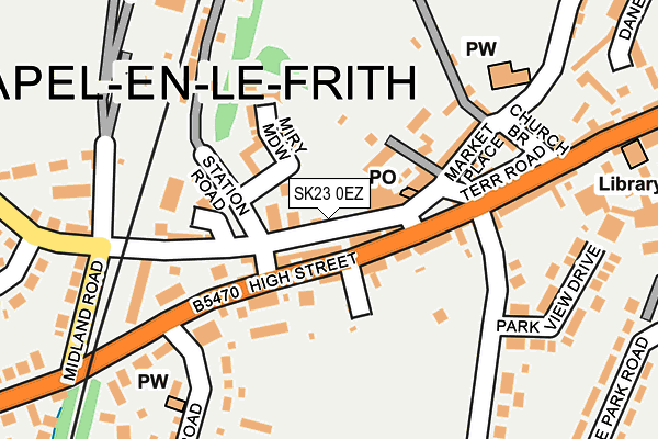 SK23 0EZ map - OS OpenMap – Local (Ordnance Survey)