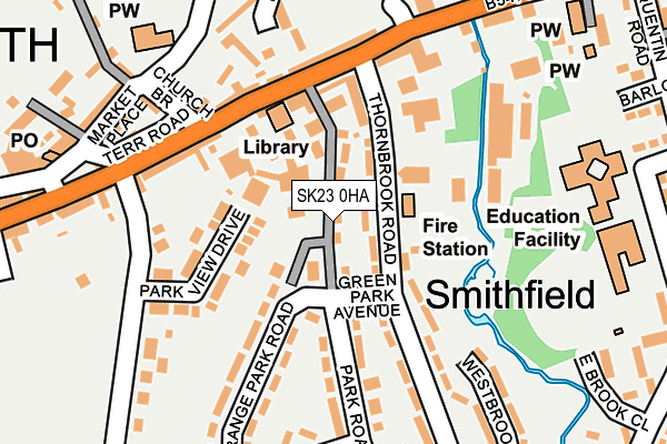 SK23 0HA map - OS OpenMap – Local (Ordnance Survey) SK23 0HA map - OS OpenMap – Local (Ordnance Survey)