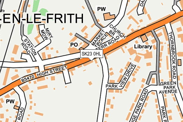 SK23 0HL map - OS OpenMap – Local (Ordnance Survey)