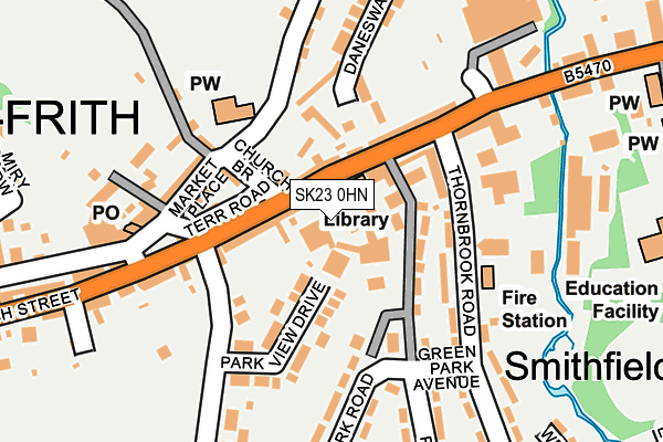 SK23 0HN map - OS OpenMap – Local (Ordnance Survey) SK23 0HN map - OS OpenMap – Local (Ordnance Survey)