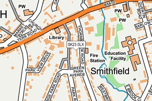 SK23 0LX map - OS OpenMap – Local (Ordnance Survey)
