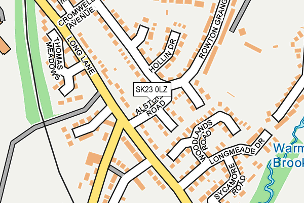 SK23 0LZ map - OS OpenMap – Local (Ordnance Survey) SK23 0LZ map - OS OpenMap – Local (Ordnance Survey)