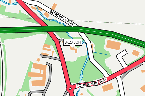 SK23 0QH map - OS OpenMap – Local (Ordnance Survey) SK23 0QH map - OS OpenMap – Local (Ordnance Survey)