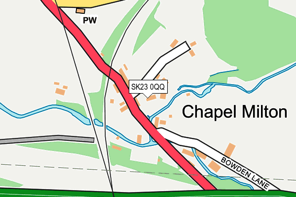 SK23 0QQ map - OS OpenMap – Local (Ordnance Survey) SK23 0QQ map - OS OpenMap – Local (Ordnance Survey)