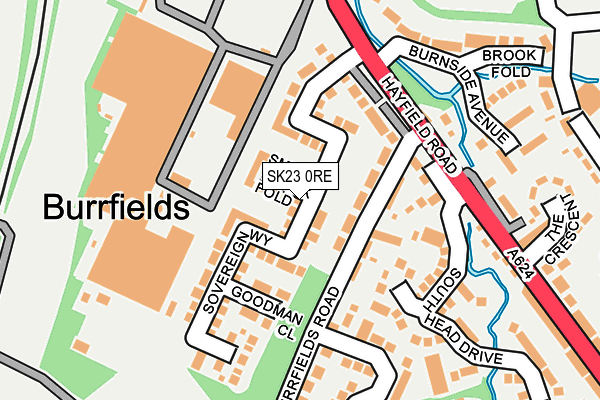 SK23 0RE map - OS OpenMap – Local (Ordnance Survey) SK23 0RE map - OS OpenMap – Local (Ordnance Survey)