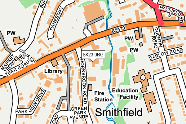 SK23 0RG map - OS OpenMap – Local (Ordnance Survey) SK23 0RG map - OS OpenMap – Local (Ordnance Survey)