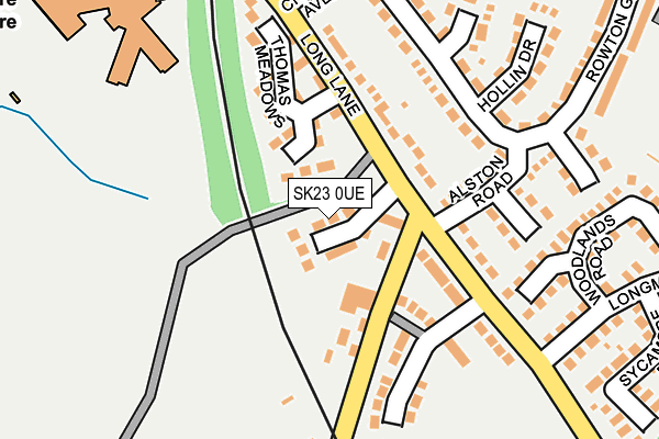 SK23 0UE map - OS OpenMap – Local (Ordnance Survey) SK23 0UE map - OS OpenMap – Local (Ordnance Survey)
